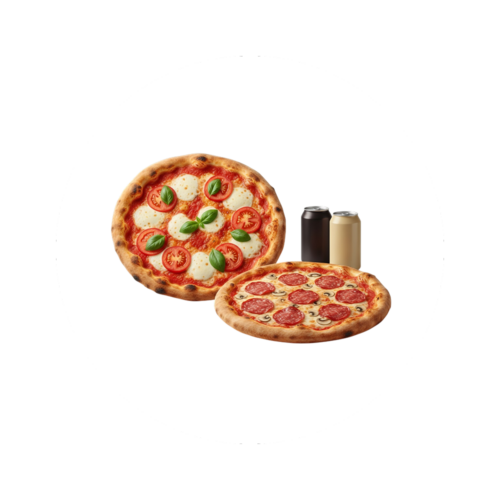 2 Pizza (32cm) & Getränk